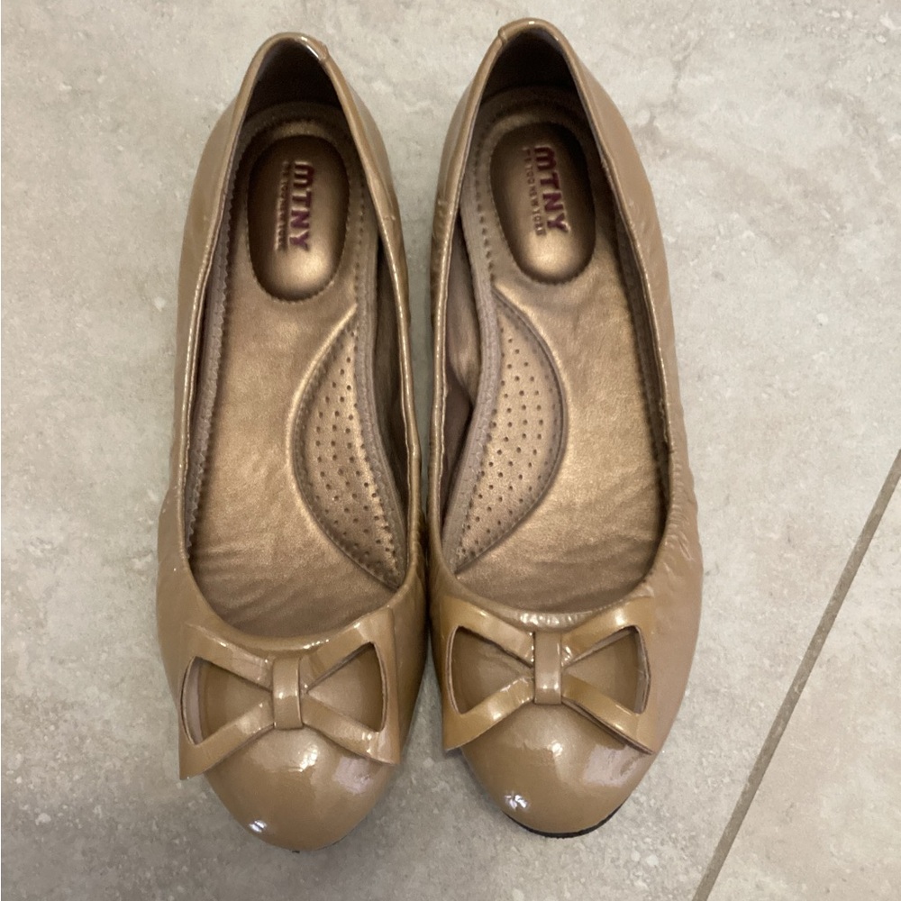 Camel Patent Leather Ballet Flat